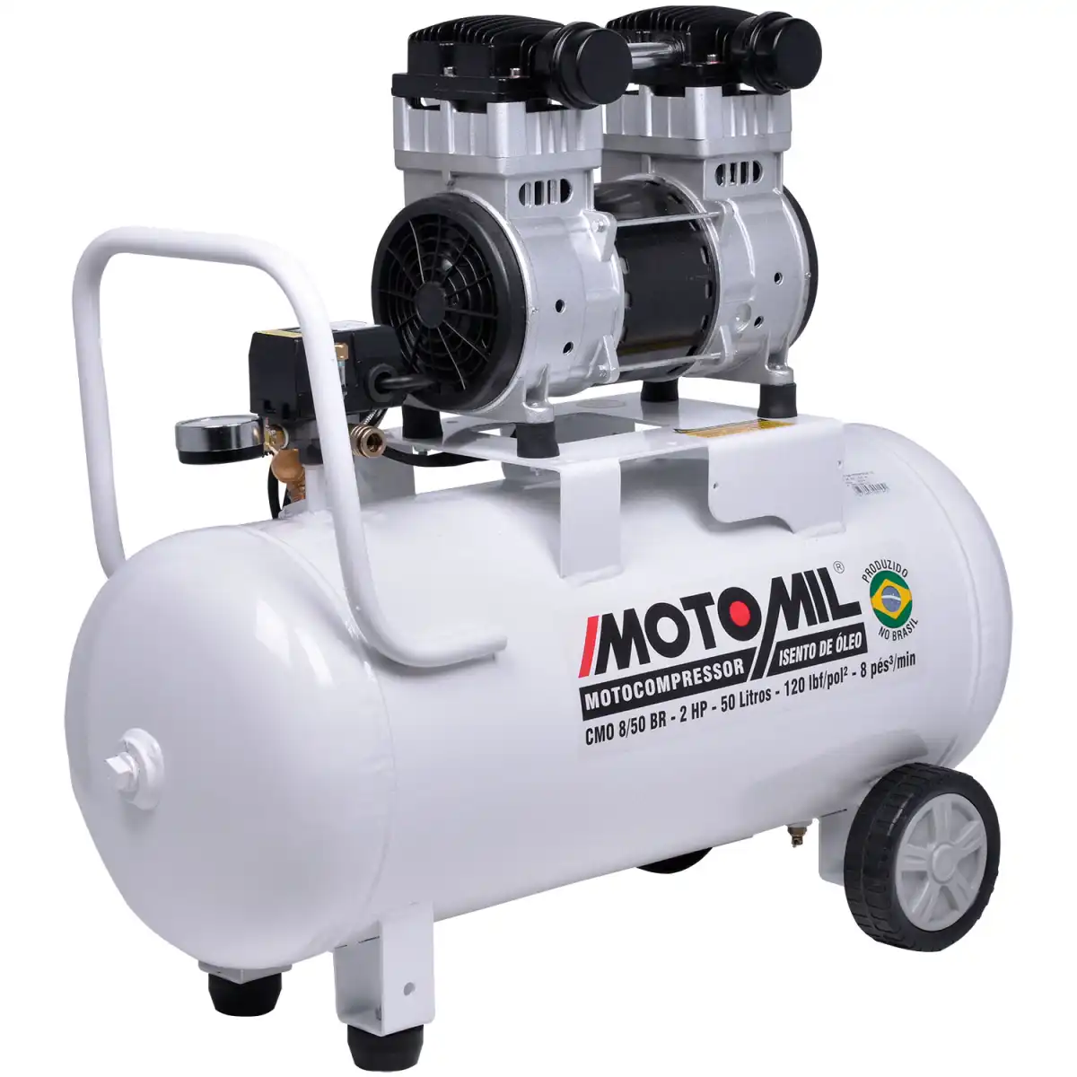 Compressor de Ar Odontológico 8PCM CMO-8/50 Motomil - 220V