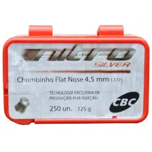Chumbinho 4,5mm Flat Nose Nitro Silver 250 Peças CBC