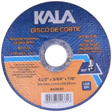 Disco de Corte para Aço Inox 4.1/2" 80 m/s Kala