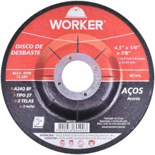 Disco para Desbaste 4.5" x 114,3mm Worker 