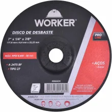 Disco Desbaste Aço 177,8x6,4x22,23mm Worker