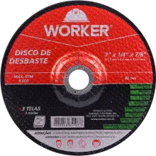 Disco para Desbastes 7"x1/4" Grão 120 8600rpm Worker
