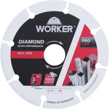 Disco Corte Diamantado para Metais 180mm Furo 7"  Worker