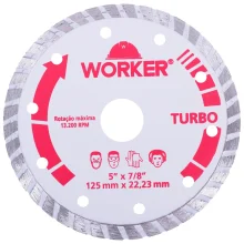 Disco Diamantado Turbo 125mm x22.2mm Worker