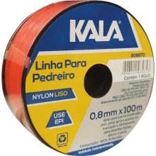 Linha Pedreiro Nylon Laranja 0,80mm X 100mts Kala