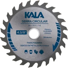 Serra Circular Vídea para Madeira 110x20mm com 24 Dentes Kala