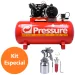 Compressor de Ar 100 L 10 PCM ATG2 + Pistola Pintura PSM03 127/220 Mono