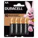 Pilha Alcalina AA Pequena 4Peças Duracell