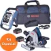 Serra Circular Sem Fio à Bateria GKS 18V-57 + Lanterna A Bateria 18V Gho18V-Li + Carregador de Bateria Com 2 Baterias 18V + Bolsa Para Ferramentas Bosch