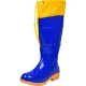 Bota PVC Azul/Amarela N35 Cano Longo Com Polaina Worker