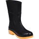 Bota PVC Preta/Amarelo Nr 36 Cano Médio Com Forro Worker