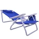 Cadeira de Praia Reclinável com Bolsa Térmica Azul 136Kg Kala