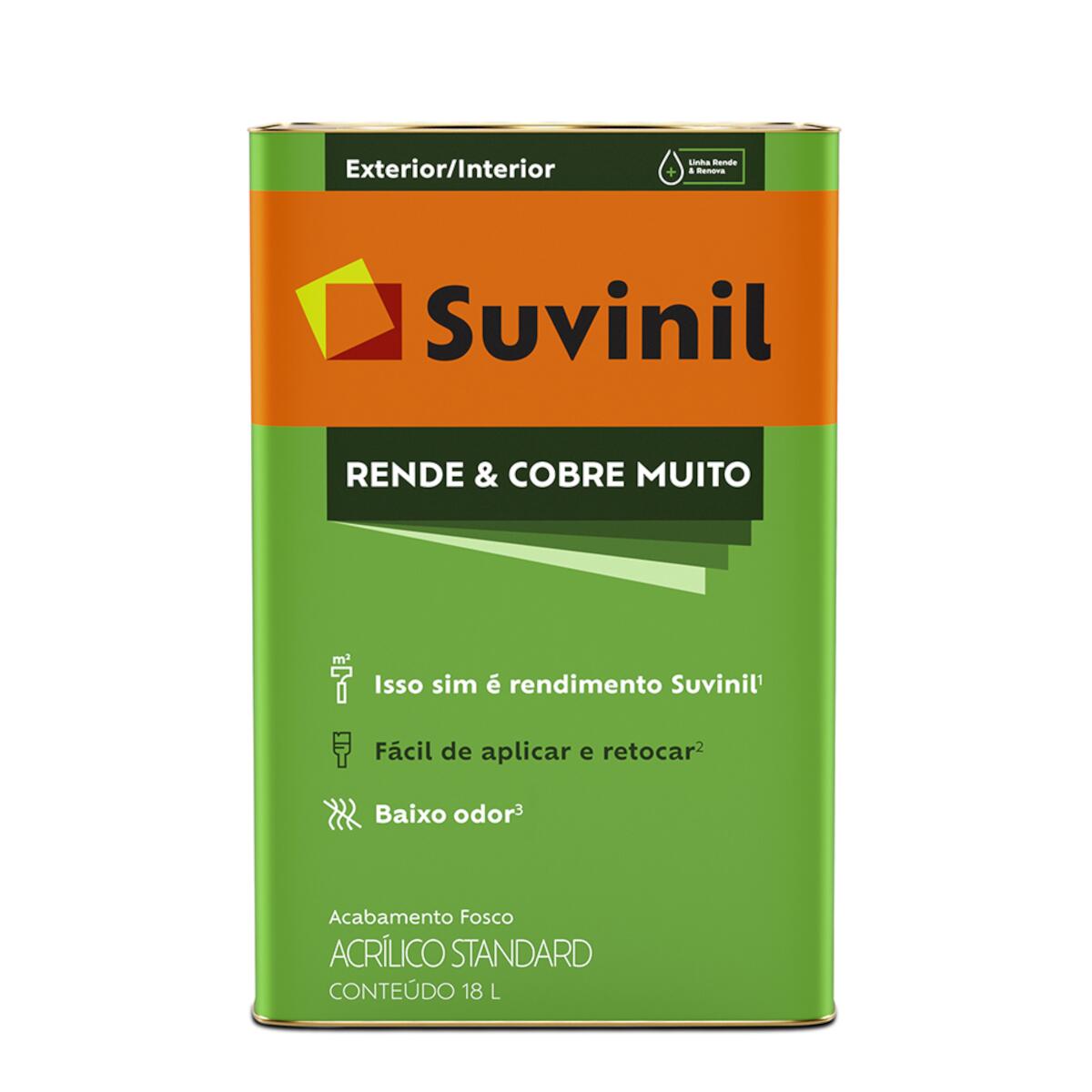 Tinta Acrílica Rende & Cobre Fosco Branca 18L Suvinil