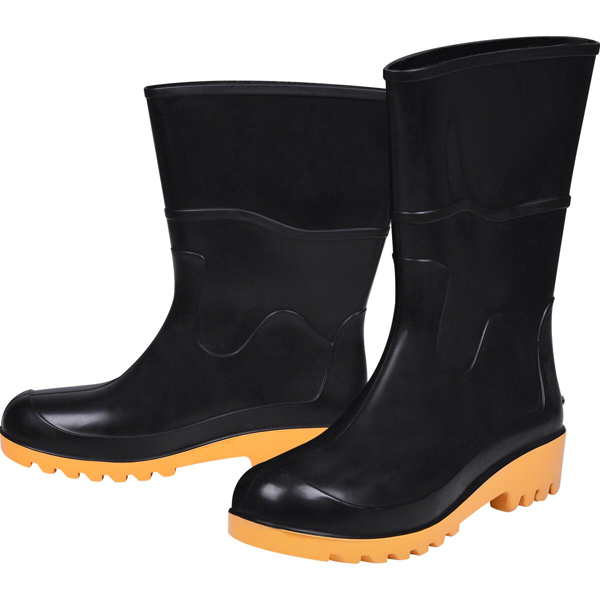 Bota Pvc Preto/amarelo N42 Cano Médio com Forro Worker