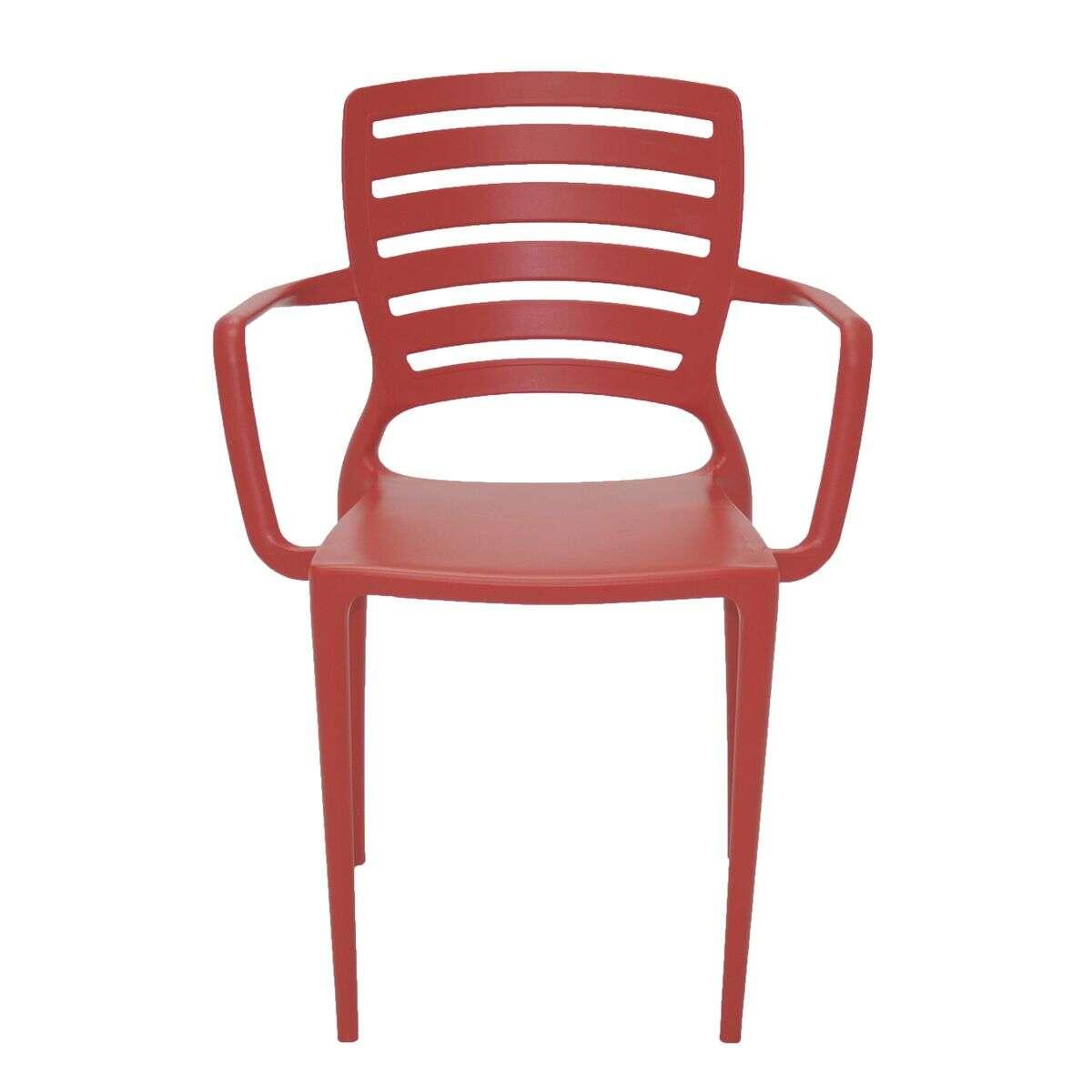 Cadeira Sofia com Braço Vermelho Tramontina
