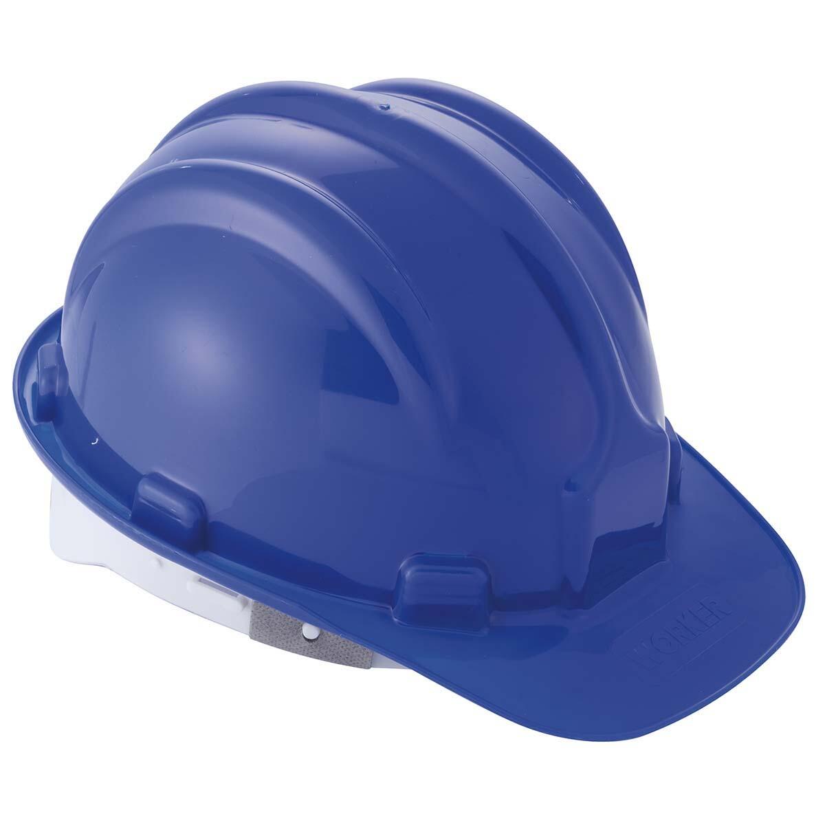 Capacete de Proteção Azul com Carneira e Aba Frontal Worker