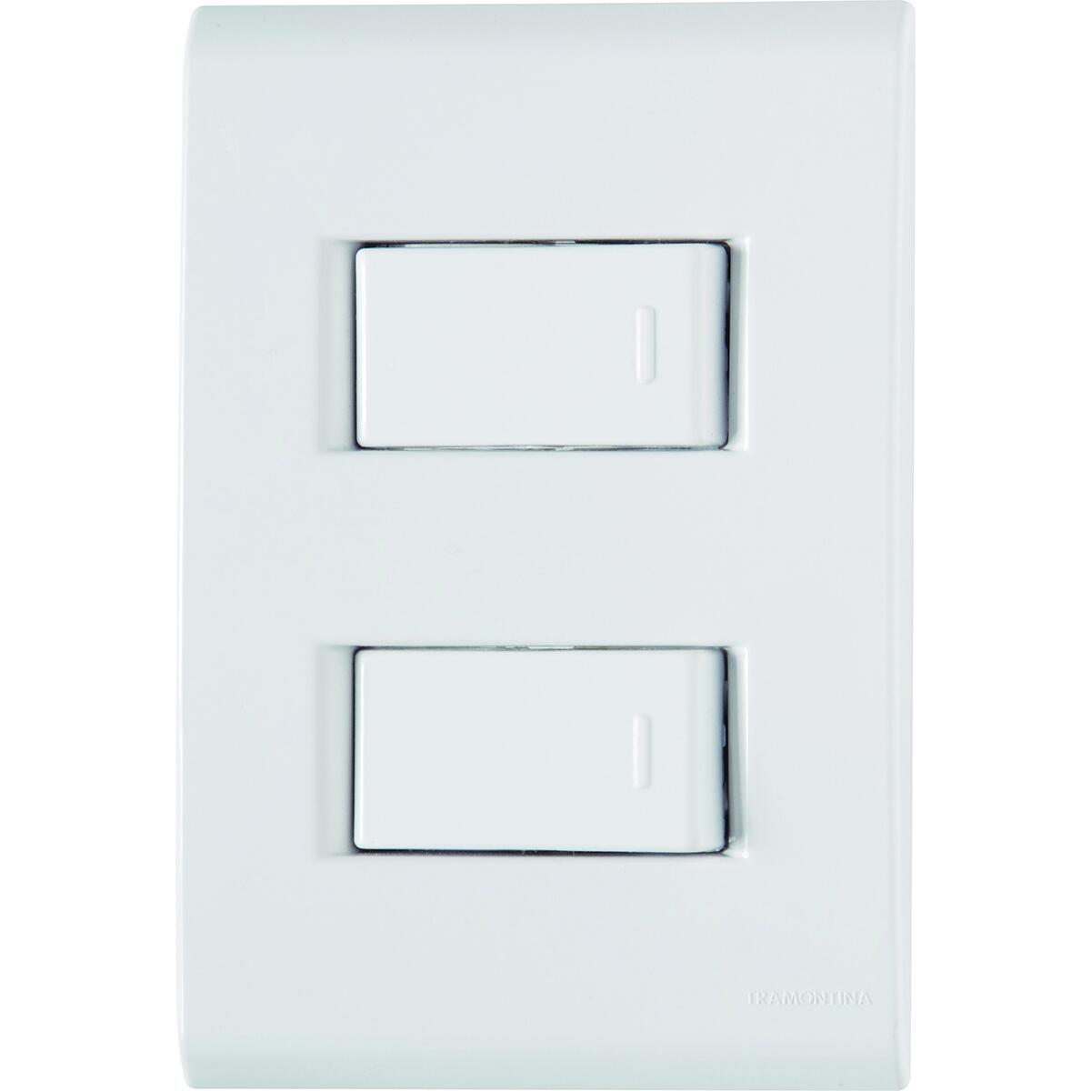 Conjunto 4X2 2 Interruptores Paralelos Branco Tramontina