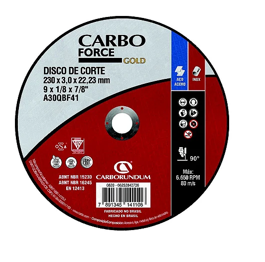 Disco de Corte Carbo Force em Aço 9