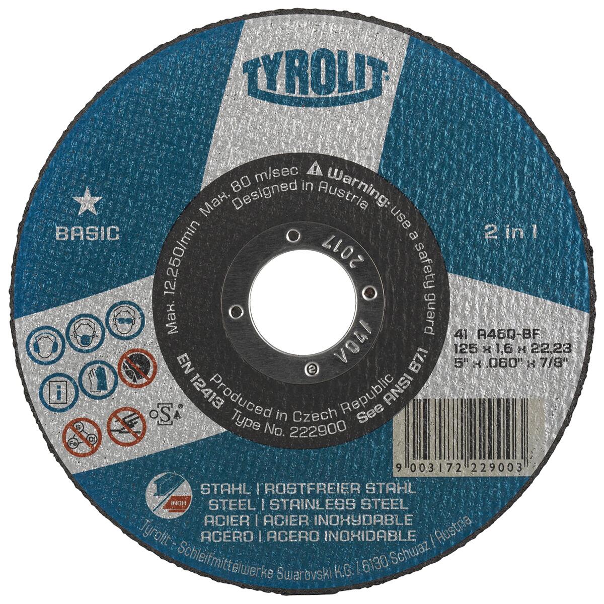 Disco Corte Aço Tyrolit 4. 1/2X1/8X7/8 Basic