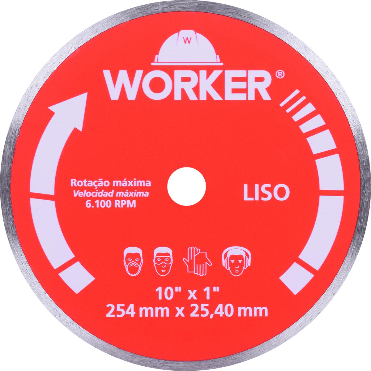 Disco de Corte Diamantado Liso 254X25,40Mm Worker