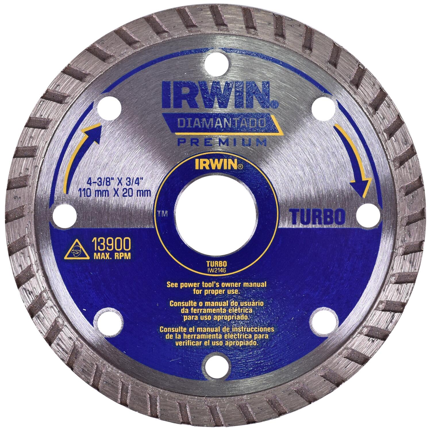 Disco Diamantado 110X20Mm Turbo Seco/úmido Iw2146 Irwin