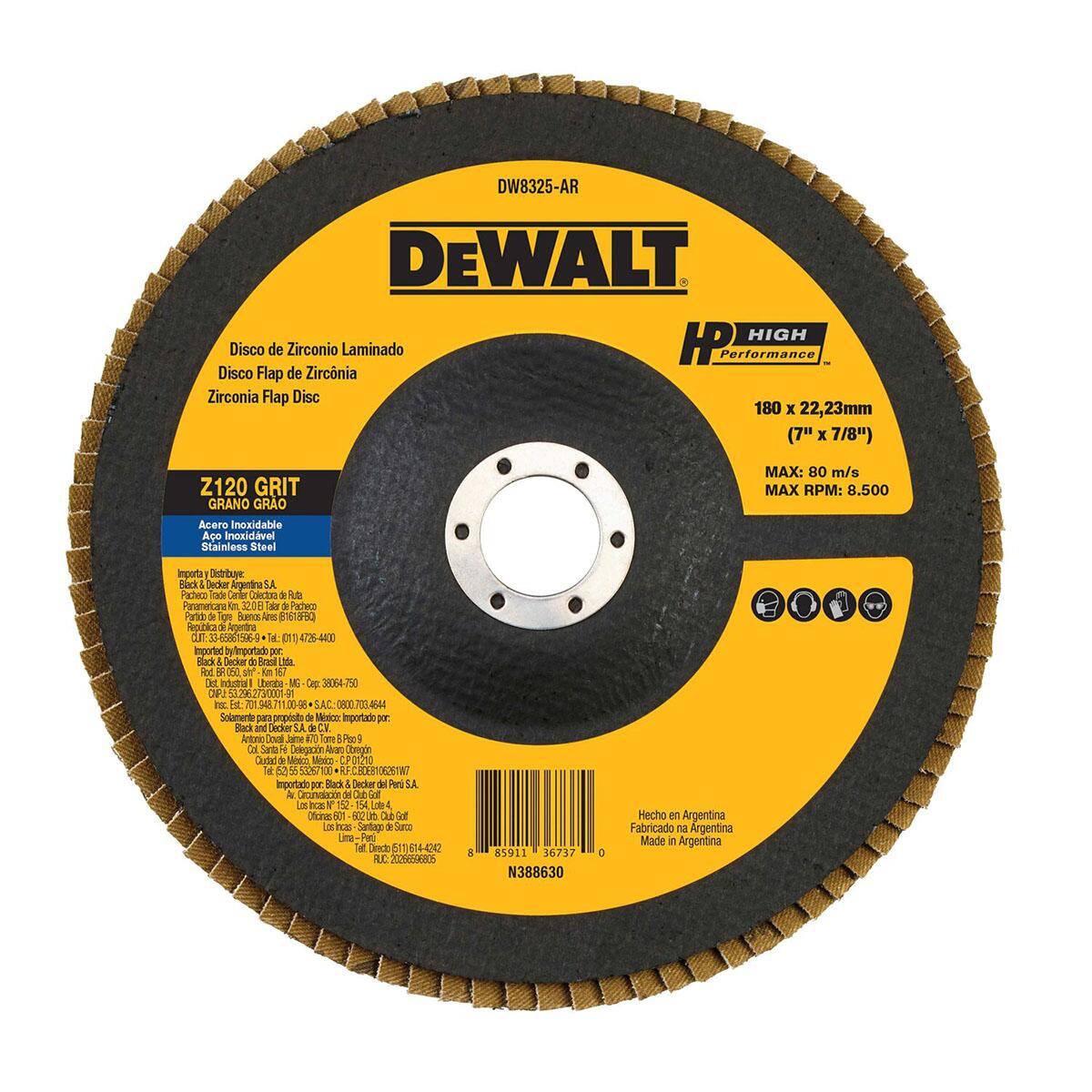 Disco Flap Fibra em Cônico G120 7”X7/8” Dewalt