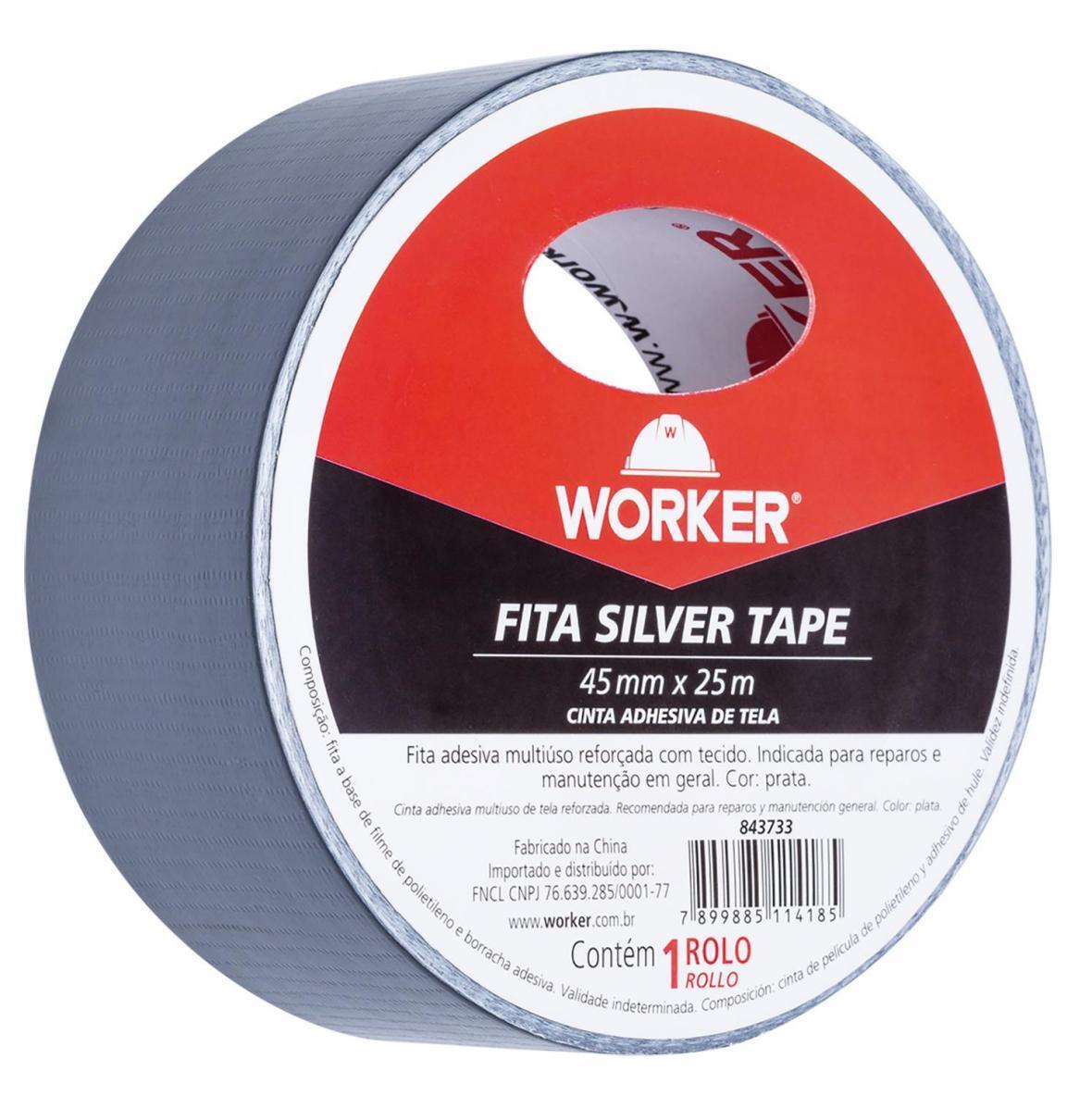 Fita Adesiva Silver Tape Multiuso 45Mm X 25M Worker