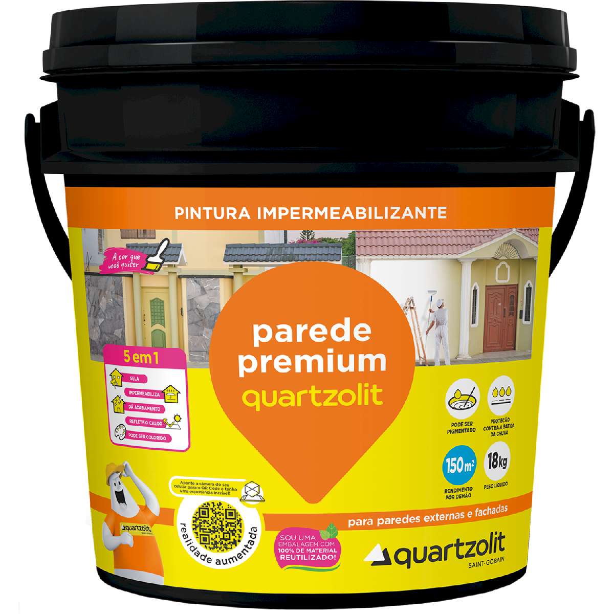 Impermeabilizante Parede Premium Branco 18Kg Quartzolit