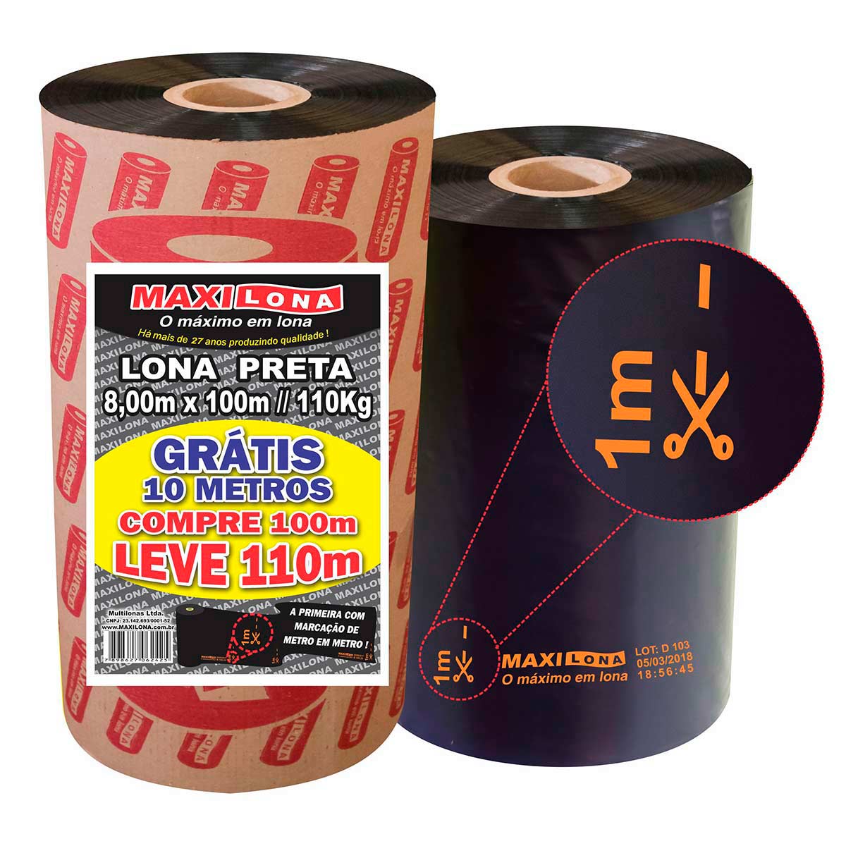 Lona Preta 8X100Mm 110Kg Maxilona