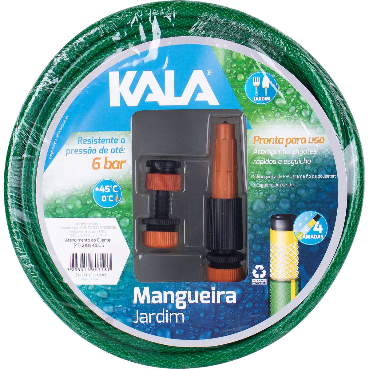 Mangueira Jardim 4 Camadas 10M Vd Kit Kata