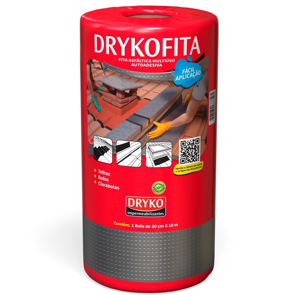 Fita Adesiva Asfáltica de Alumínio Drykofita 30Cmx10M Dryko