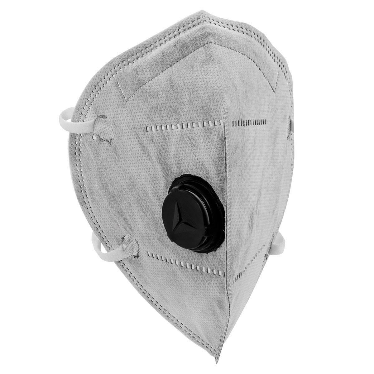 Máscara Descartável Dobrável com Válvula Pff2 Carvão Worker