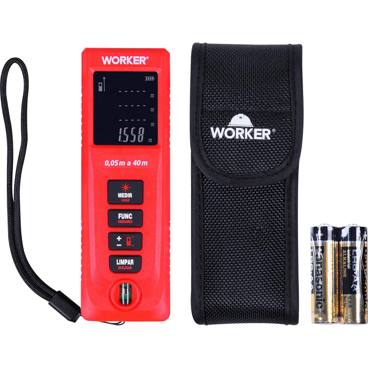 Medidor de Distância A Laser Emborrachado 40M 690Nm Worker