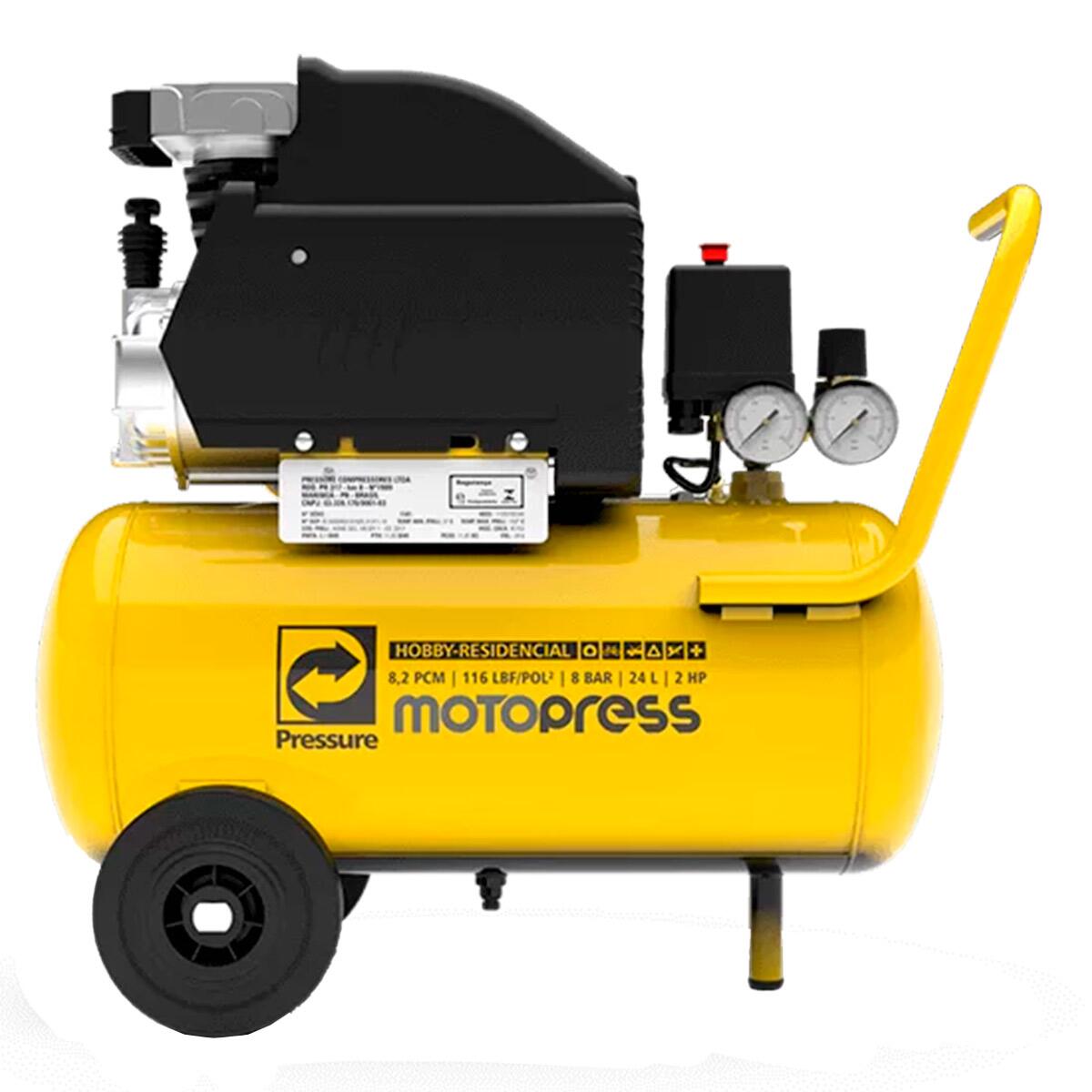 Moto Compressor de Ar Motopress 2Hp 8,2Pcm 24L 127V Pressure