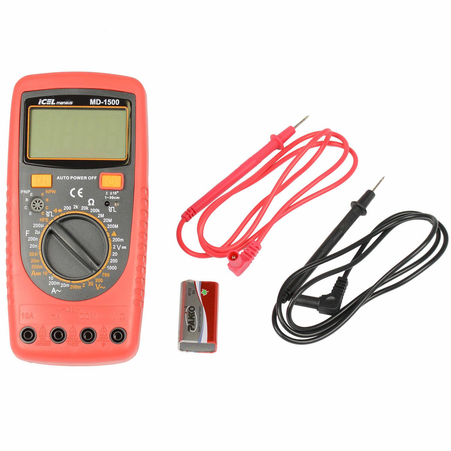 Multimetro Digital Ac/dc Md-1500 Icel - 10 Amperes