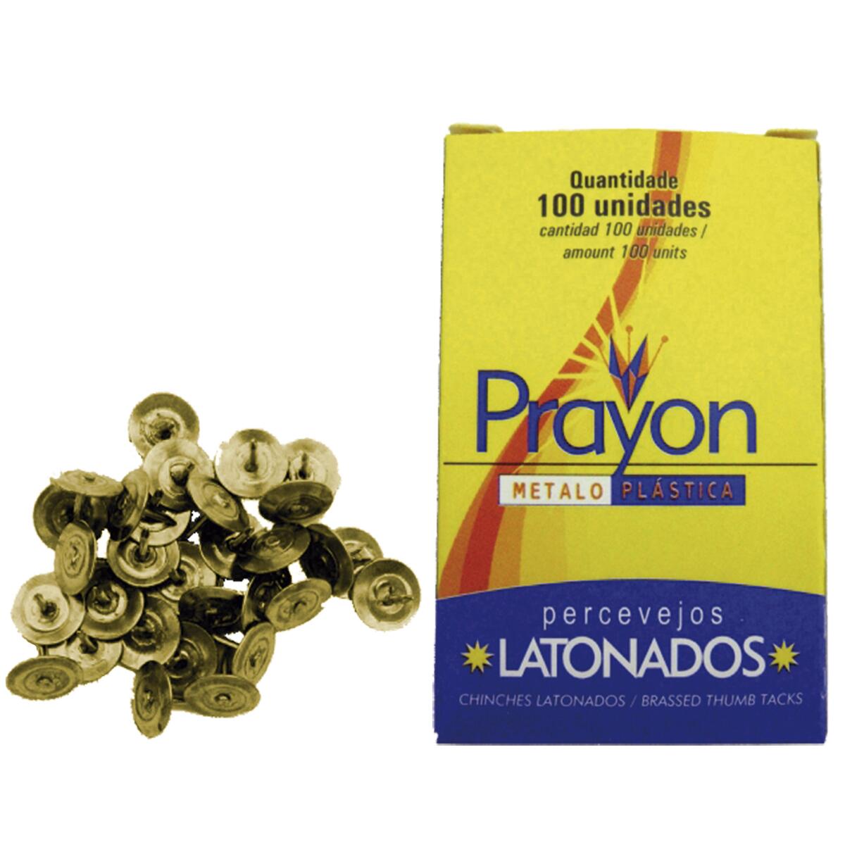 Percevejos de Ferro Latonado Caixa com 100 Peças Prayon