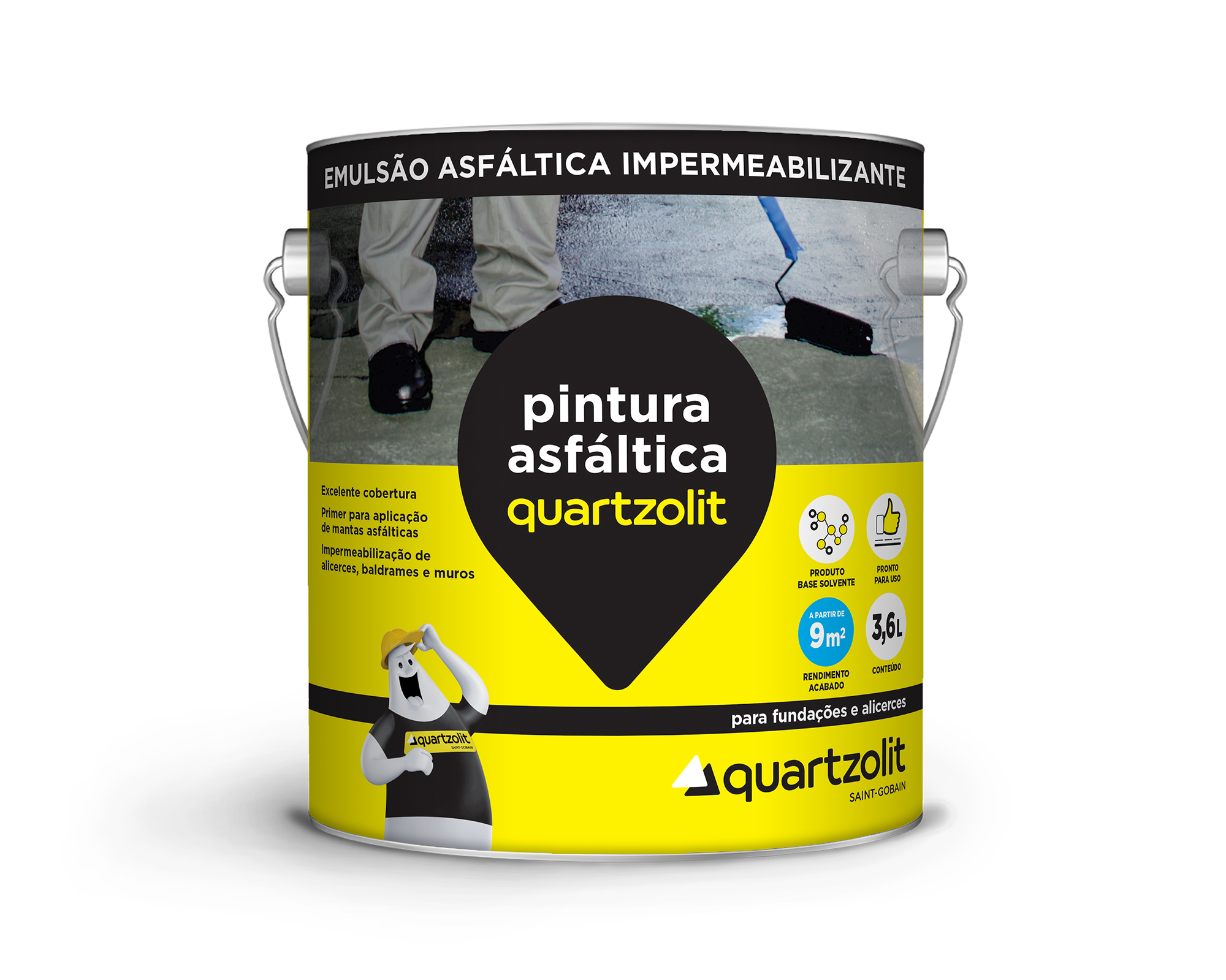 Pintura Asfáltica Preto 3,6L Quartzolit