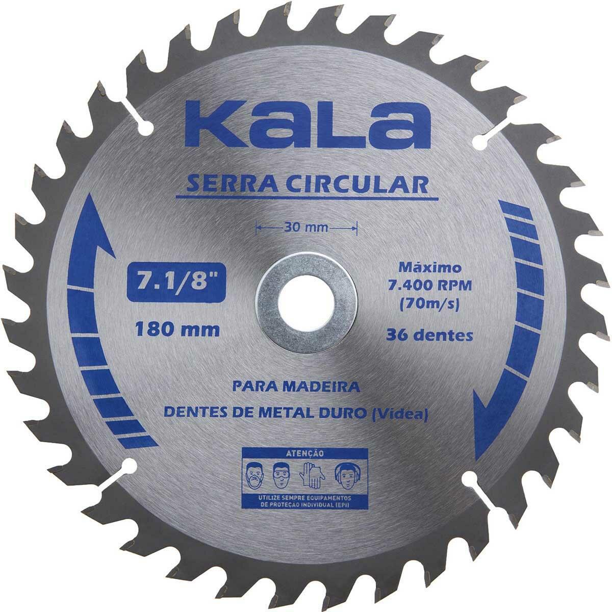Serra Circular para Madeira com 36 Dentes 7. 1/8” Kala