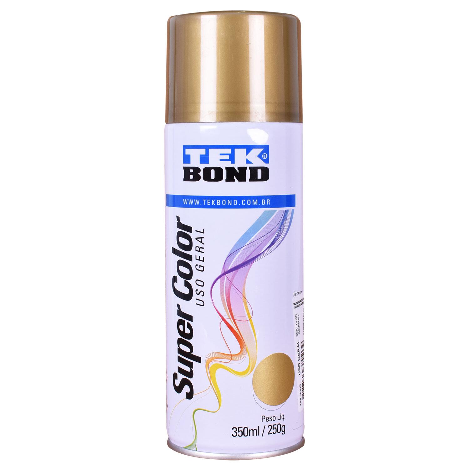 Tinta Spray Super Color para Uso Geral Dourado 350Ml Tekbond