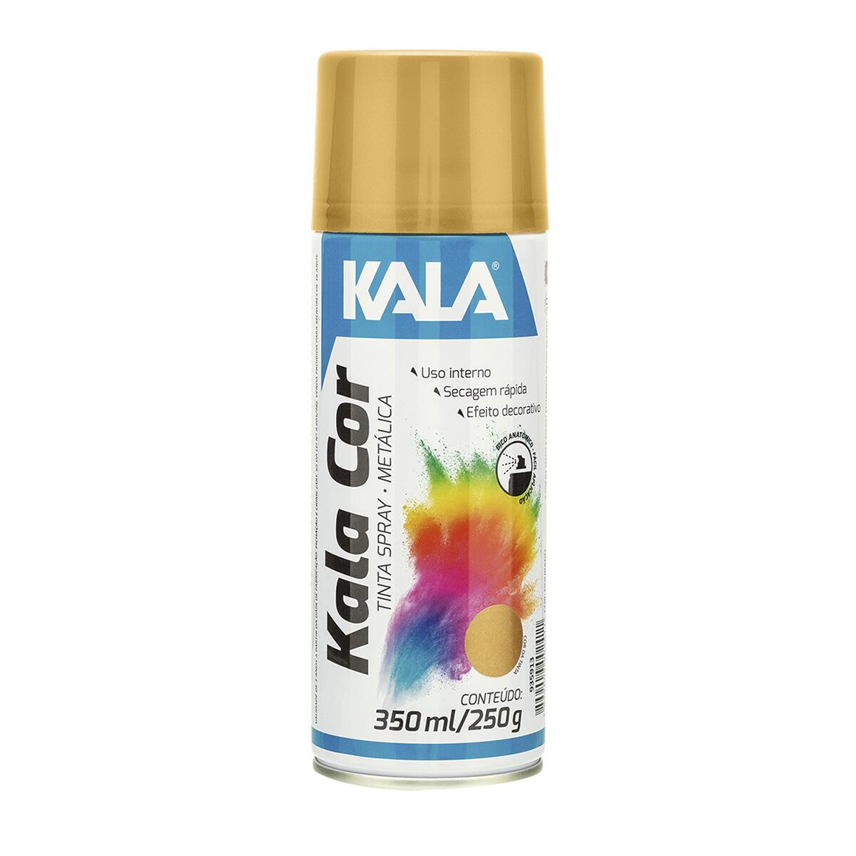Tinta Spray Metálico Kala Dourado 350Ml