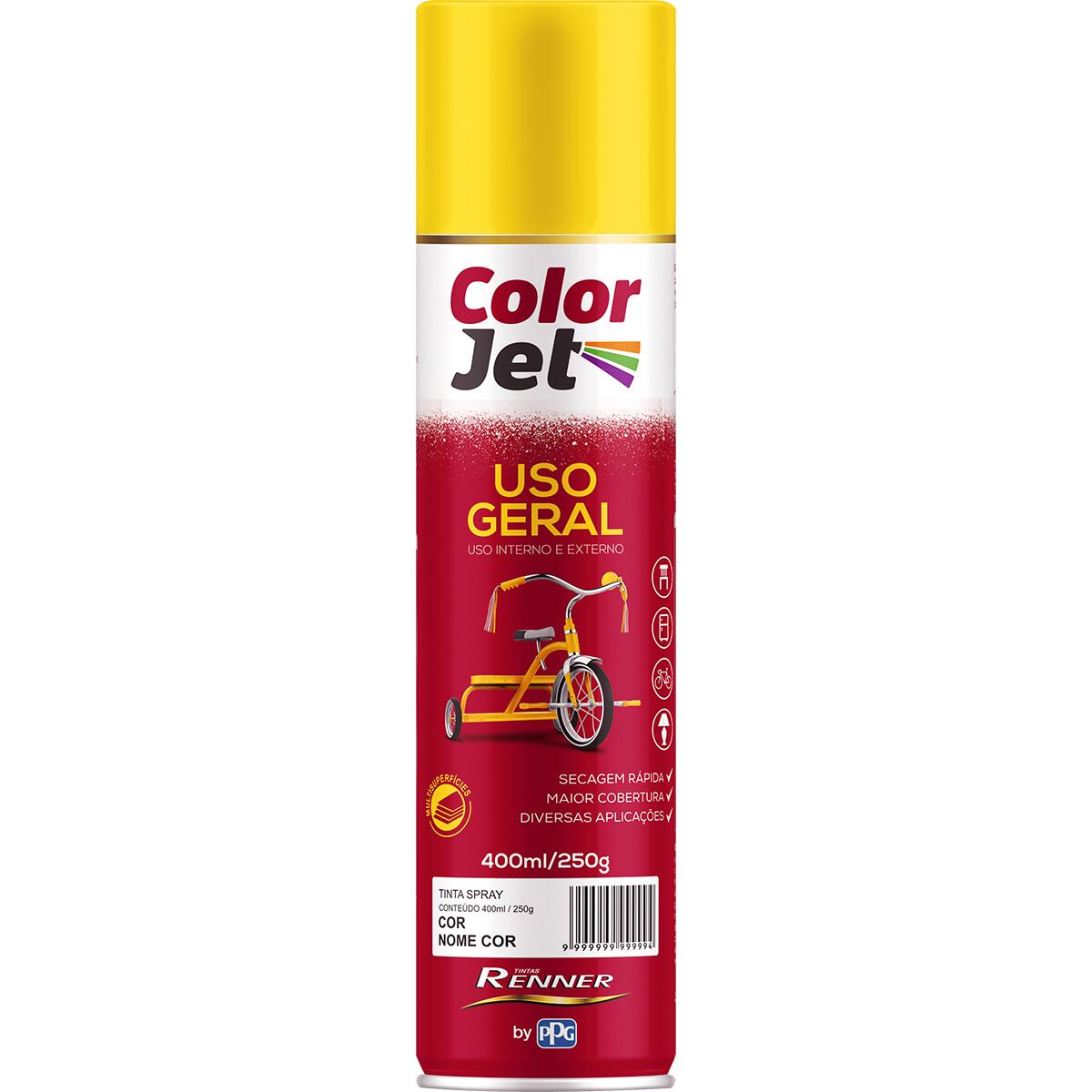 Tinta Spray Uso Geral Branco Fosco Color Jet Renner